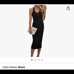 Women Sleeveless Midi Dress Bodycon Fitted  with Button   (brand new with tag)